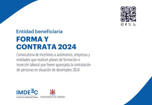 Entidad beneficiaria FORMA Y CONTRATA 2024